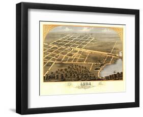 Loda, Illinois - Panoramic Map-Lantern Press-Framed Art Print