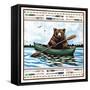 Lodge Bear in Canoe-Elizabeth Tyndall-Framed Stretched Canvas