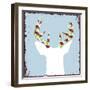 Lodge Christmas Deer 2-null-Framed Premium Giclee Print