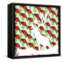 Lodge Christmas Deer-null-Framed Stretched Canvas