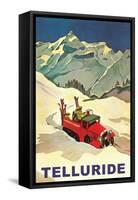 Lodge Vehicle in Snow at Telluride, Colorado-null-Framed Stretched Canvas