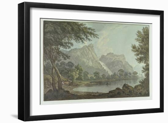 Lodore Rocks - Fall and Cottage Distance (Pen and Ink with W/C over Graphite on Wove Paper)-Joseph Farington-Framed Giclee Print