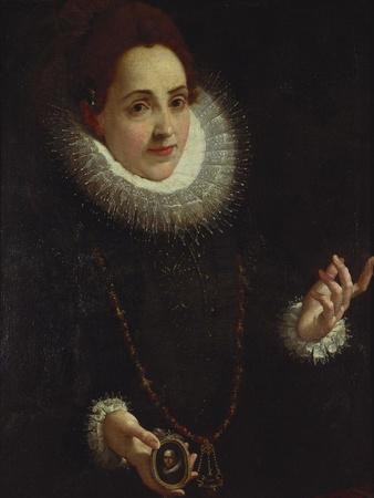 Portrait of a Lady Holding a Portrait Miniature of a Gentleman