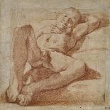 Man Pulling on a Rope, His Left Leg Rehearsed a Second Time-Lodovico Carracci-Giclee Print