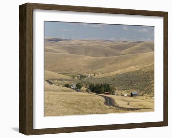Loess Hills in John Day River Basin, Wheeler County, Oregon, United States of America-Tony Waltham-Framed Photographic Print
