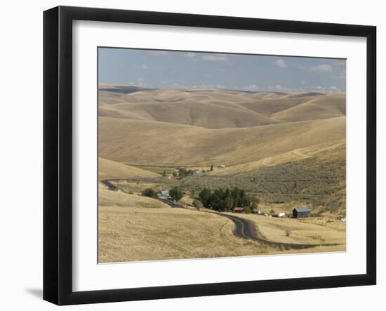 Loess Hills in John Day River Basin, Wheeler County, Oregon, United States of America-Tony Waltham-Framed Photographic Print