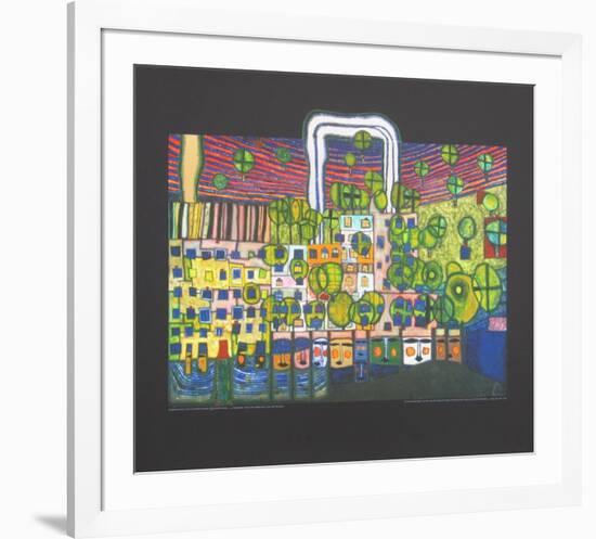 Loewengasse, c.1980-1982-Friedensreich Hundertwasser-Framed Collectable Print