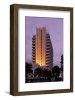 Loews Hotel and Royal Palms at Dusk, Collins Avenue, Miami South Beach, Art Deco District, Florida-Axel Schmies-Framed Photographic Print