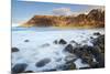 Lofoten islands, Norway, Europe. The last lights of the sunset on the beach.-ClickAlps-Mounted Photographic Print