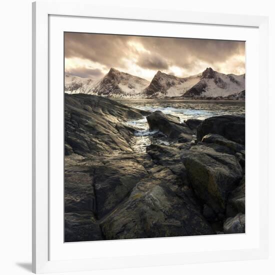 Lofoten, Norway. Last lights on the Norwegian fjord.-ClickAlps-Framed Photographic Print