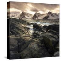 Lofoten, Norway. Last lights on the Norwegian fjord.-ClickAlps-Stretched Canvas