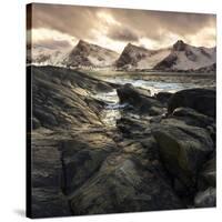 Lofoten, Norway. Last lights on the Norwegian fjord.-ClickAlps-Stretched Canvas