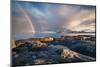 Lofoten rainbow in sunrise-Belinda Shi-Mounted Photographic Print