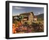 Log Barn and Fruit Stand in Autumn, British Columbia, Canada-Walter Bibikow-Framed Photographic Print