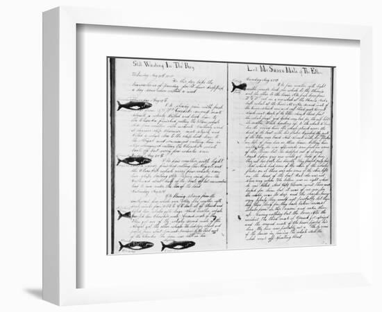 Log Book Pages from Whaling Ship-null-Framed Photographic Print