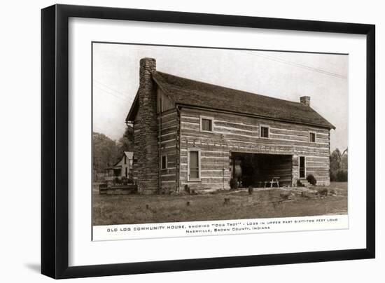 Log Building, Nashville, Indiana-null-Framed Art Print