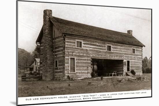 Log Building, Nashville, Indiana-null-Mounted Art Print