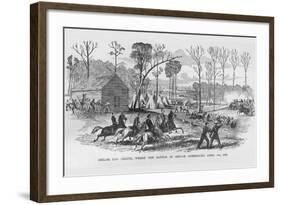 Log Cabin Chapel Where the Battle of Shiloh Began-Frank Leslie-Framed Art Print