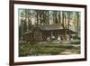 Log Cabin, Hayden Lake, Idaho-null-Framed Art Print