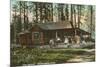 Log Cabin, Hayden Lake, Idaho-null-Mounted Art Print