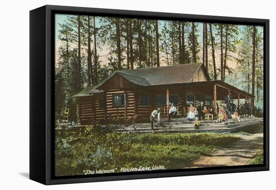 Log Cabin, Hayden Lake, Idaho-null-Framed Stretched Canvas