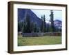 Log Cabin, Horse and Corral, Banff National Park, Alberta, Canada-Janis Miglavs-Framed Premium Photographic Print