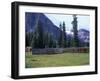 Log Cabin, Horse and Corral, Banff National Park, Alberta, Canada-Janis Miglavs-Framed Premium Photographic Print