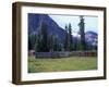 Log Cabin, Horse and Corral, Banff National Park, Alberta, Canada-Janis Miglavs-Framed Photographic Print