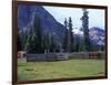 Log Cabin, Horse and Corral, Banff National Park, Alberta, Canada-Janis Miglavs-Framed Photographic Print