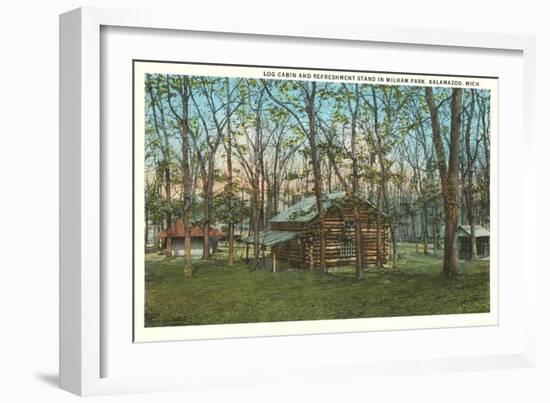 Log Cabin, Kalamazoo, Michigan-null-Framed Art Print