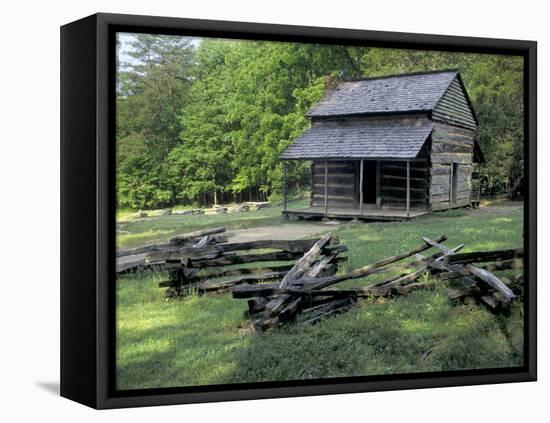 Log Cabin of John Oliver, Built in the 1820s, Great Smokey Mountains National Park, Tennessee-null-Framed Stretched Canvas