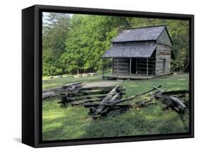 Log Cabin of John Oliver, Built in the 1820s, Great Smokey Mountains National Park, Tennessee-null-Framed Stretched Canvas