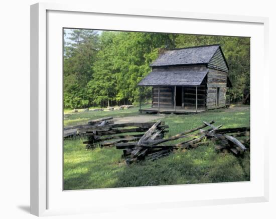 Log Cabin of John Oliver, Built in the 1820s, Great Smokey Mountains National Park, Tennessee-null-Framed Photographic Print