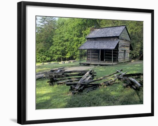 Log Cabin of John Oliver, Built in the 1820s, Great Smokey Mountains National Park, Tennessee-null-Framed Photographic Print