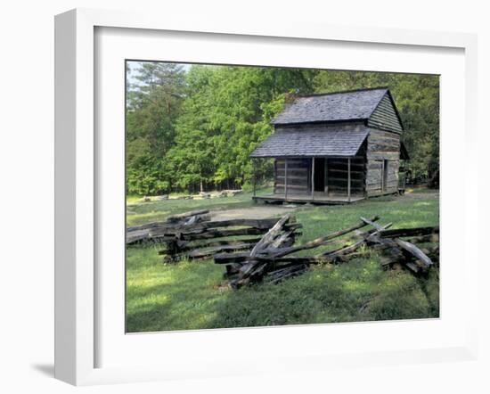 Log Cabin of John Oliver, Built in the 1820s, Great Smokey Mountains National Park, Tennessee-null-Framed Photographic Print