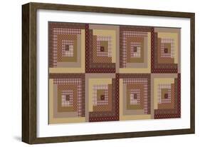 Log Cabin Reds-Jean Plout-Framed Giclee Print