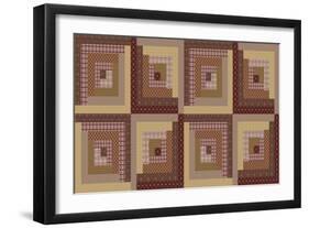 Log Cabin Reds-Jean Plout-Framed Giclee Print