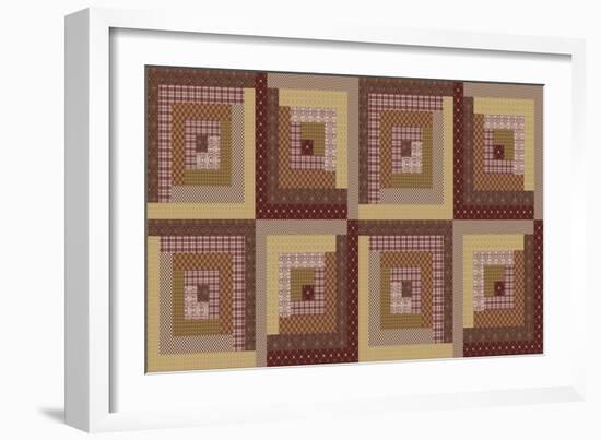 Log Cabin Reds-Jean Plout-Framed Giclee Print