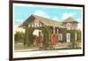 Log Cabin Service Station-null-Framed Art Print