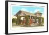 Log Cabin Service Station-null-Framed Art Print