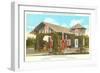 Log Cabin Service Station-null-Framed Art Print