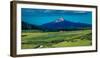 Log Cabin with Mountains and green trees - San Juan Mountains, Colorado, USA-null-Framed Photographic Print