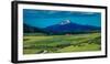 Log Cabin with Mountains and green trees - San Juan Mountains, Colorado, USA-null-Framed Photographic Print