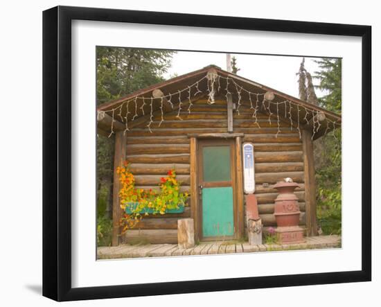 Log Cabin with Thermometer, Homer, Alaska, USA-Ellen Clark-Framed Photographic Print