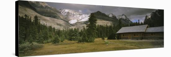 Log Cabins on a Mountainside, Yoho National Park, British Columbia, Canada-null-Stretched Canvas