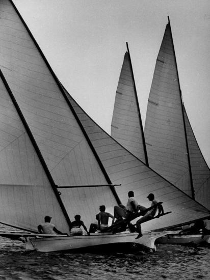 'Log Canoe Sailboats Racing on the Chesapeake Bay' Photographic Print ...