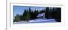 Log House in Winter Laurentides Quebec Canada-null-Framed Premium Photographic Print