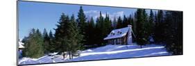 Log House in Winter Laurentides Quebec Canada-null-Mounted Photographic Print