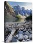 Log Jam on Moraine Lake, Banff National Park, UNESCO World Heritage Site, Alberta, Rocky Mountains,-Martin Child-Stretched Canvas