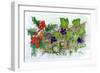 Log of Ivy, Holly and Hazelnuts-Nell Hill-Framed Giclee Print